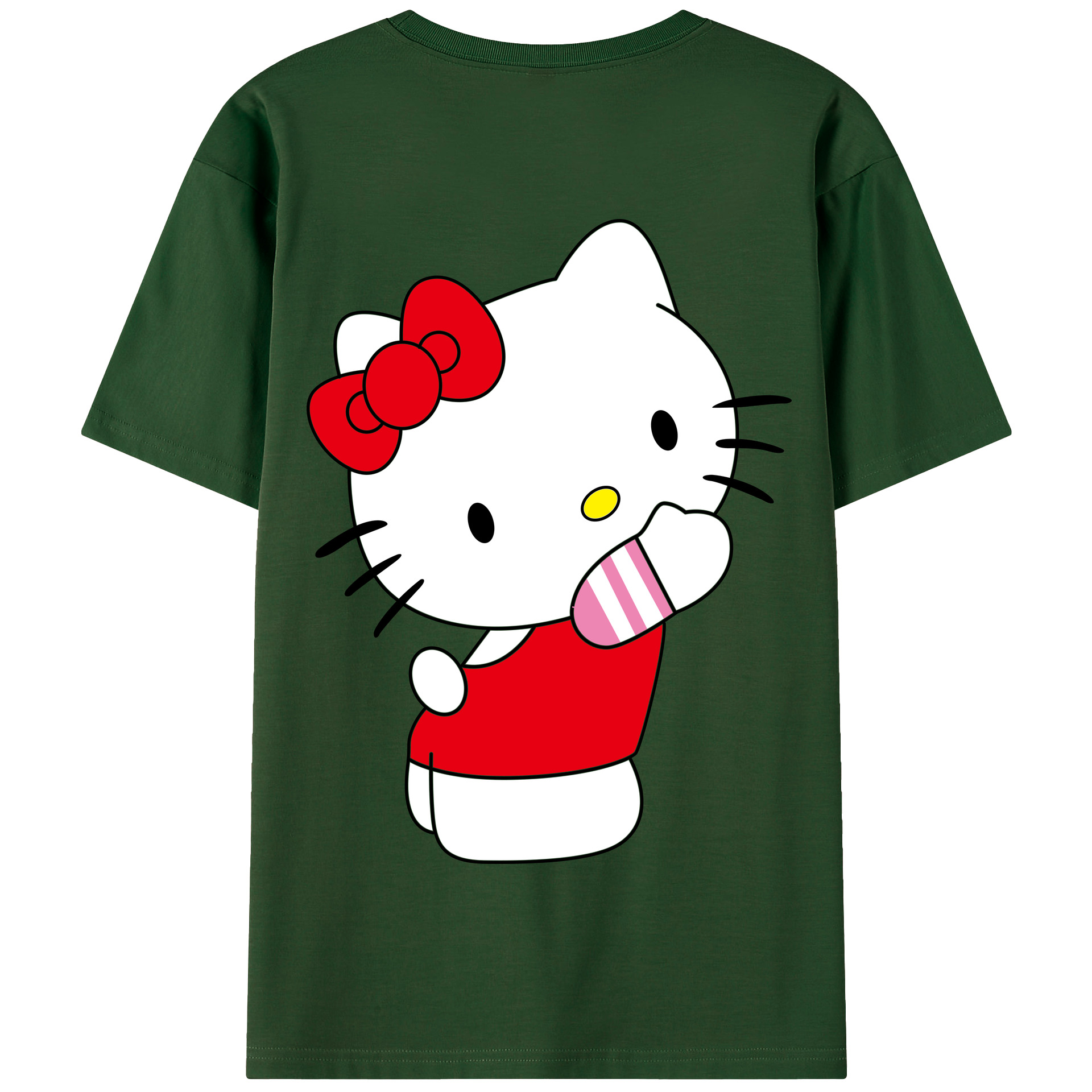 （画像用） Hello Kitty ハローキティ 綿100％半袖Tシャツ（背面プリント）